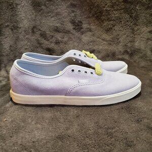 Vans Authentic Suede Sneakers Mens 7.5 Womens 9 Light Gray Yellow Laces READ
